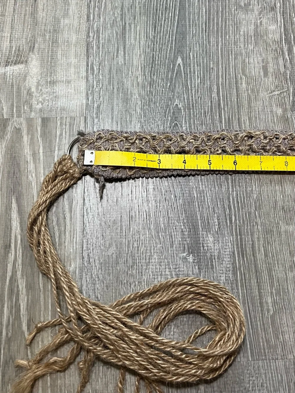 Small Brown and Lilac Purple Macramé Jute Rope Y2K Belt
